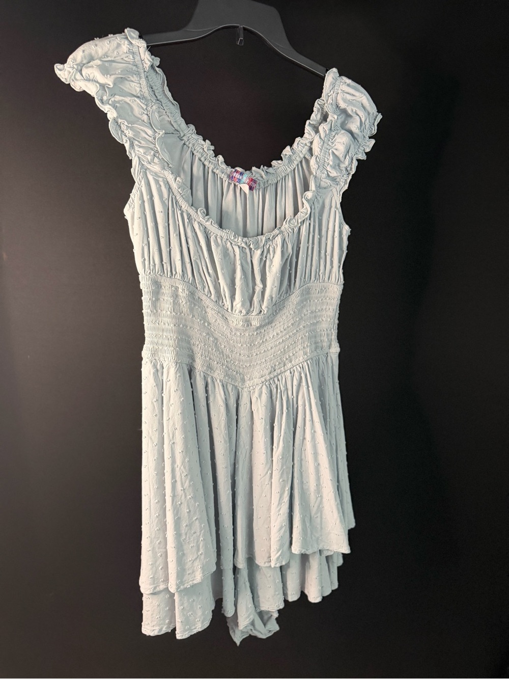 Urban Outfitters Light Blue Ruffled Sleeve Tunic
